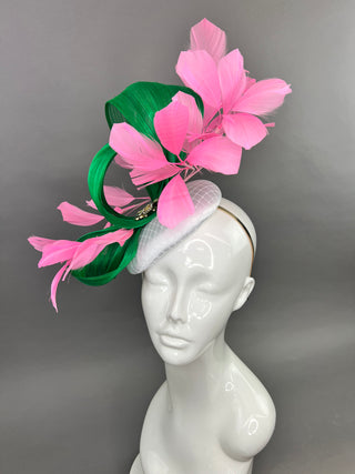 CANDY PINK FEATHER FASCINATOR