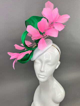 CANDY PINK FEATHER FASCINATOR