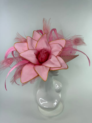 PINK FLORAL BLOOM ROUND BRIM HAT