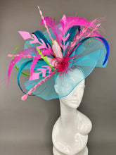Load image into Gallery viewer, TURQUOISE CRINOLINE FASCINATOR