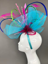 Load image into Gallery viewer, TURQUOISE CRINOLINE FASCINATOR