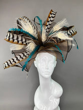 Load image into Gallery viewer, MOCHA BROWN NATURAL FEATHER FASCINATOR