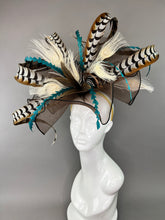 Load image into Gallery viewer, MOCHA BROWN NATURAL FEATHER FASCINATOR