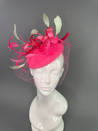 HOT PINK AND MINT FASCINATOR