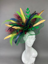 Load image into Gallery viewer, GREEN GOLDEN PEACOCK FASCINATOR