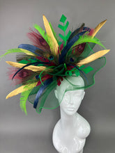 Load image into Gallery viewer, GREEN GOLDEN PEACOCK FASCINATOR