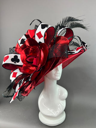 LUCK BE A LADY RED ROUND BRIM HAT