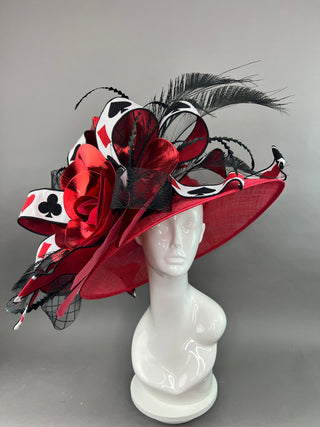 LUCK BE A LADY RED ROUND BRIM HAT