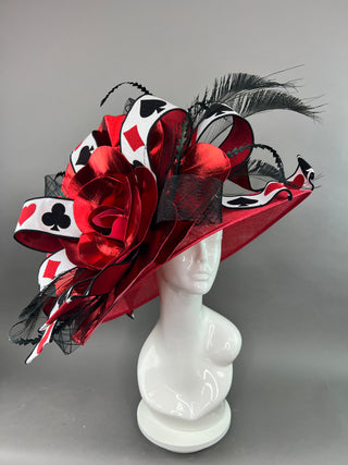 LUCK BE A LADY RED ROUND BRIM HAT