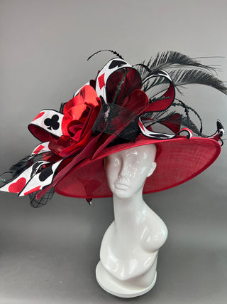 LUCK BE A LADY RED ROUND BRIM HAT