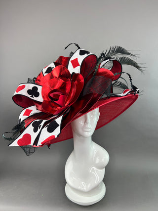 LUCK BE A LADY RED ROUND BRIM HAT