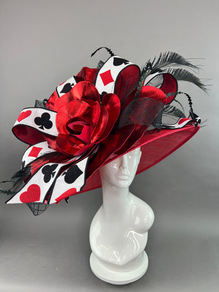 LUCK BE A LADY RED ROUND BRIM HAT