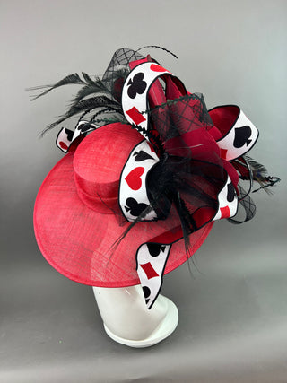 LUCK BE A LADY RED ROUND BRIM HAT