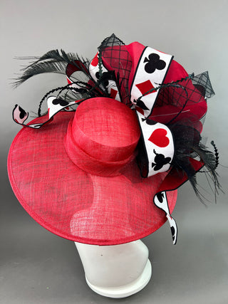 LUCK BE A LADY RED ROUND BRIM HAT