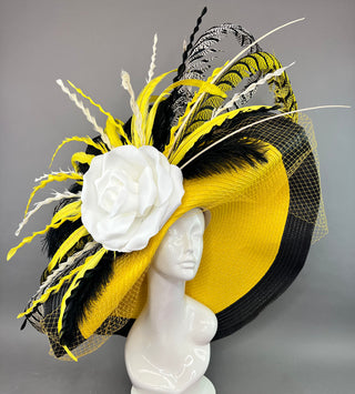 YELLOW AND BLACK FLOPPY KENTUCKY DERBY HAT