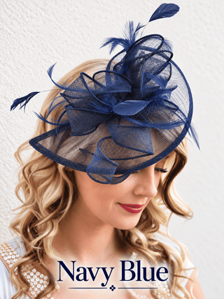 Navy Blue fascinator for weddings, tea parties, Easter hat and Kentucky Derby events