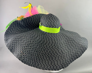 BLACK AND WHITE OVERSIZED FLOOPY WITH NEON ACCENTS - The Hat Hive