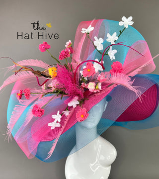 FUCHSIA AND TURQUOISE FLOPPY HAT - The Hat Hive