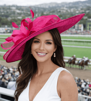 FUCHSIA PINK WIDE BRIM HAT - The Hat Hive