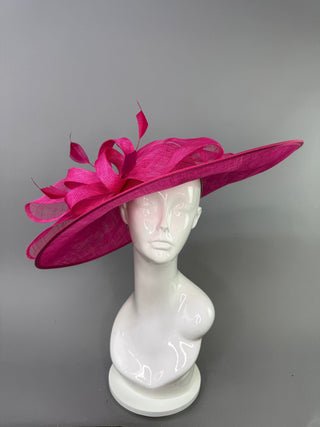 FUCHSIA PINK WIDE BRIM HAT - The Hat Hive