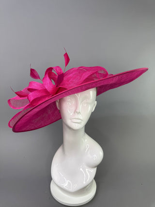 FUCHSIA PINK WIDE BRIM HAT - The Hat Hive