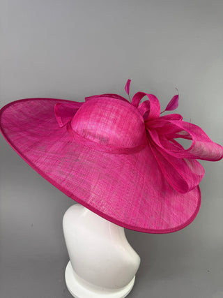 FUCHSIA PINK WIDE BRIM HAT - The Hat Hive