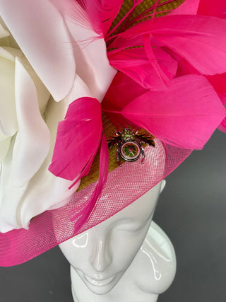 HOT PINK AND LIME GREEN FASCINATOR - The Hat Hive