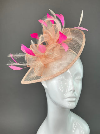 Shades of Pink Fascinator on headband, British Hat, Women’s Church Hat, Derby Hat, Fancy Hat, Pink Hat, Tea Party Hat, wedding hat