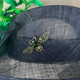 Navy and kelly green Kentucky Derby Hat - The Hat Hive