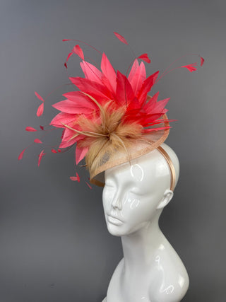 NAVY AND MERLOT MAROON FASCINATOR “THE PHOENIX” - The Hat Hive