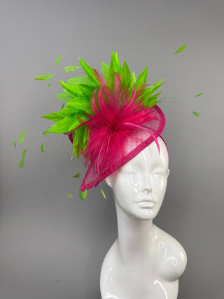 NAVY AND MERLOT MAROON FASCINATOR “THE PHOENIX” - The Hat Hive