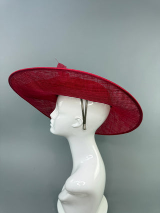 RED WIDE BRIM DERBY HAT - The Hat Hive