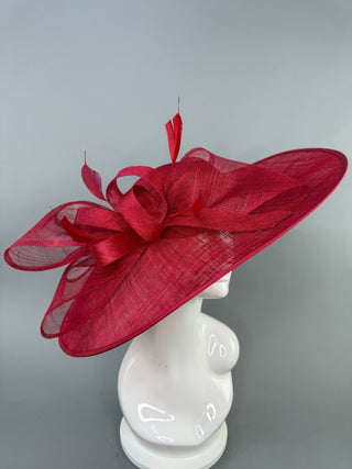 RED WIDE BRIM DERBY HAT - The Hat Hive