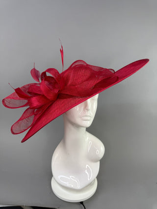 RED WIDE BRIM DERBY HAT - The Hat Hive