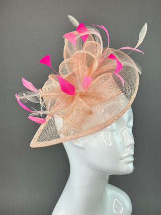 Shades of Pink Fascinator on headband, British Hat, Women’s Church Hat, Derby Hat, Fancy Hat, Pink Hat, Tea Party Hat, wedding hat - The Hat Hive
