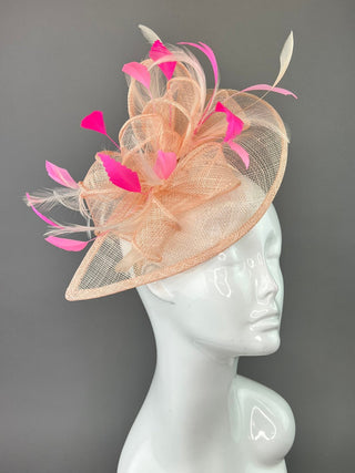 Shades of Pink Fascinator on headband, British Hat, Women’s Church Hat, Derby Hat, Fancy Hat, Pink Hat, Tea Party Hat, wedding hat - The Hat Hive