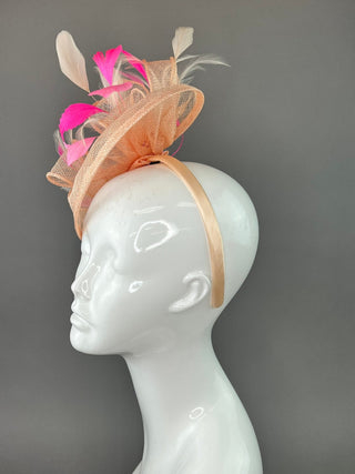 Shades of Pink Fascinator on headband, British Hat, Women’s Church Hat, Derby Hat, Fancy Hat, Pink Hat, Tea Party Hat, wedding hat - The Hat Hive