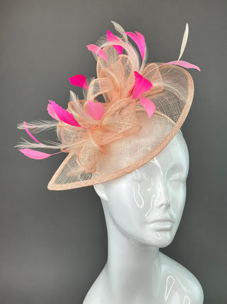 Shades of Pink Fascinator on headband, British Hat, Women’s Church Hat, Derby Hat, Fancy Hat, Pink Hat, Tea Party Hat, wedding hat - The Hat Hive