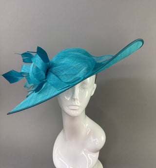 TURQUOISE BLUE WIDE BRIM HAT - The Hat Hive