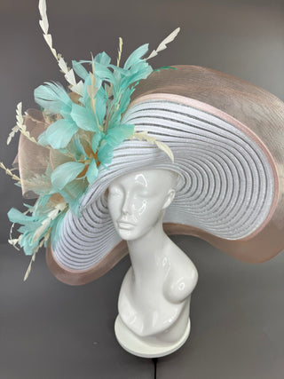 WHITE WITH PASTELS PINNED FLOPPY HAT - The Hat Hive