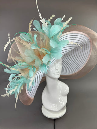 WHITE WITH PASTELS PINNED FLOPPY HAT - The Hat Hive