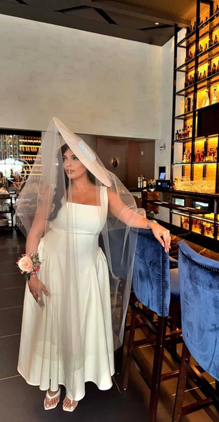 WIDE BRIM VEIL BRIDAL HAT - The Hat Hive