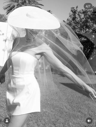 WIDE BRIM VEIL BRIDAL HAT - The Hat Hive