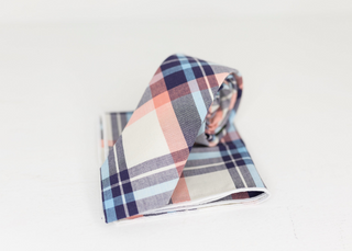 PASTEL PINK PLAID NECK TIE