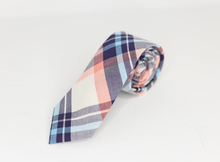 Load image into Gallery viewer, PASTEL PINK PLAID NECK TIE