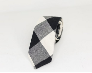 black and white checker tie