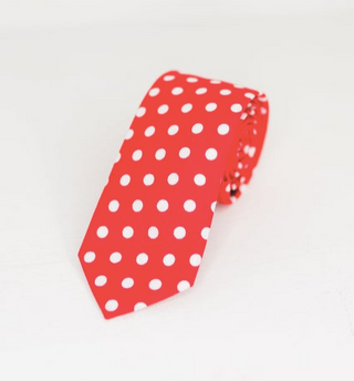 RED POLKA DOT NECK TIE