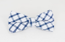 Load image into Gallery viewer, NAVY AND WHITE BOW TIE