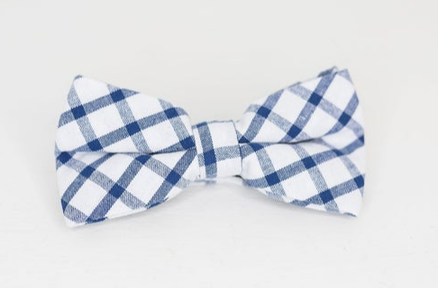 NAVY AND WHITE BOW TIE