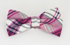 PINK PLAID BOW TIE